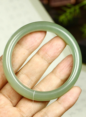 （不议价）润玉缘和田玉湖水绿手镯女款玉镯腕间优雅42g53mm