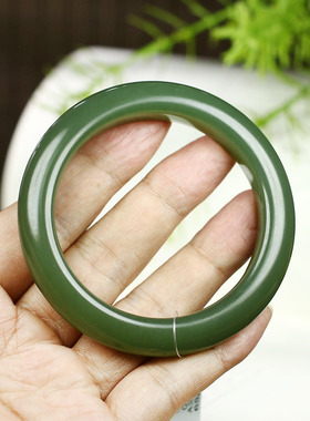 古晨和田玉湖水绿手镯玉镯
