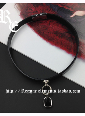 choker黑色项圈手作风脖子吊坠
