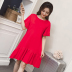 Mùa hè Hàn Quốc công chúa phong cách công chúa cotton backless búp bê mùa hè mỏng giảm béo váy ngắn tay ruffle - váy đầm chân váy bút chì váy đầm