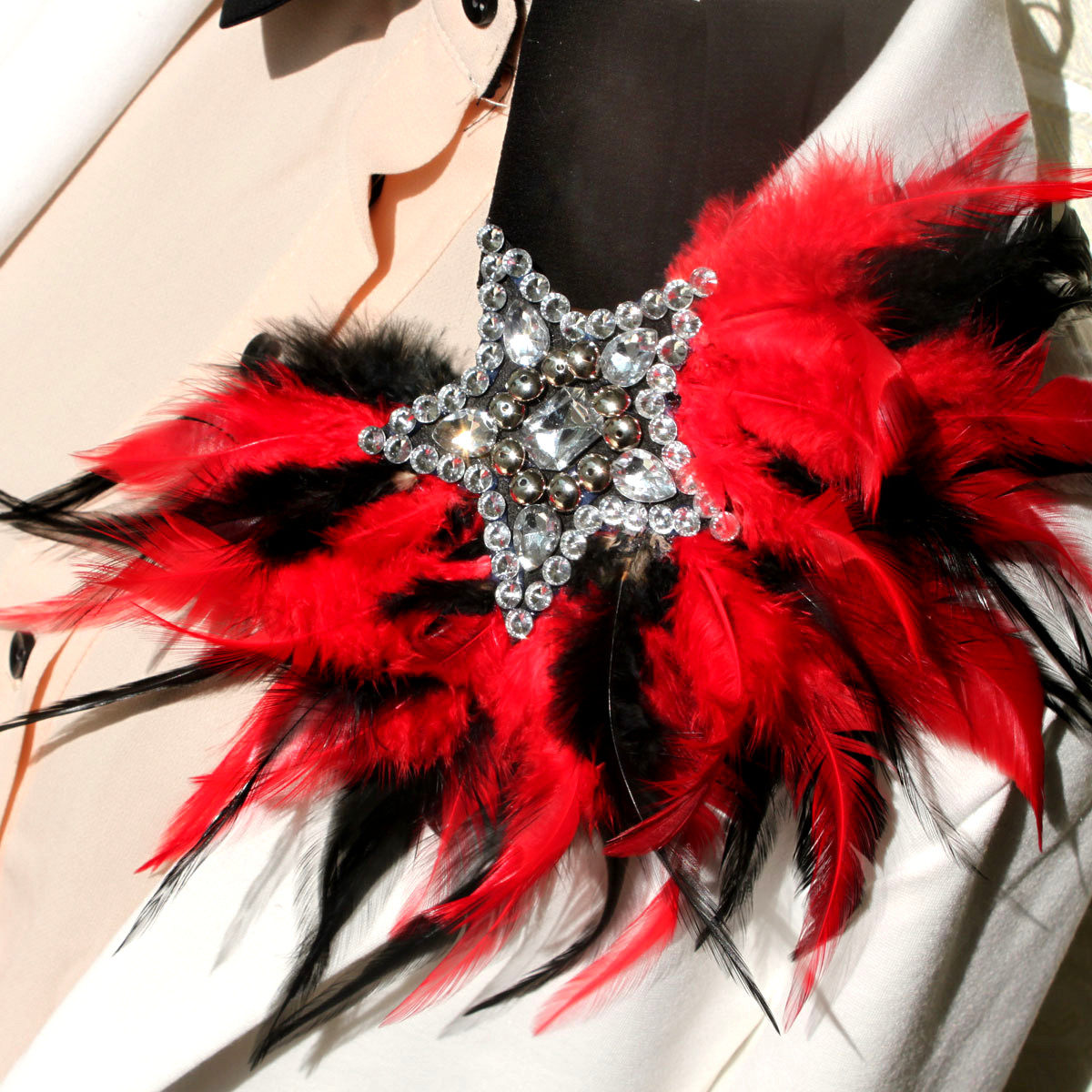 主持结婚演出舞台夸张满钻羽毛肩章 胸花胸针 羽毛男胸针五角星,淘宝优惠券,粉丝福利购,淘宝优惠卷