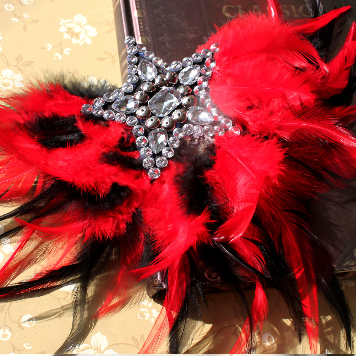 主持结婚演出舞台夸张满钻羽毛肩章 胸花胸针 羽毛男胸针五角星,淘宝优惠券,粉丝福利购,淘宝优惠卷