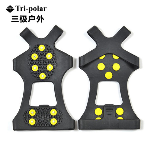 户外10齿钉雪地防滑鞋套冰爪冰面滑雪路面老年人防摔冰抓十齿 - 图3