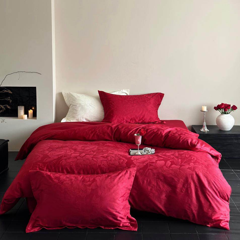 高级感100支长绒棉全棉婚庆四件套纯棉红色被套床单结婚床上用品,淘宝优惠券,粉丝福利购,淘宝优惠卷