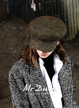 报童帽mrduck贝雷帽女优雅冬季