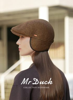 mrduck艺术家保暖防风护耳鸭舌帽