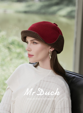 mrduck精选强缩绒绵羊毛雷锋帽女