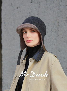mrduck精选强缩绒绵羊毛雷锋帽女