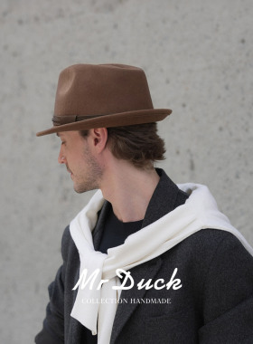 mrduck手工制纯羊毛秋冬爵士礼帽