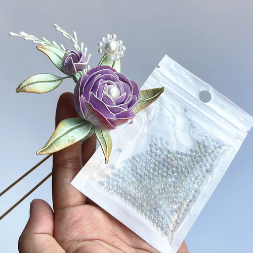 缠花绒花表面装饰压金缠花金边条带背胶幻彩露珠仿金箔仿银箔 - 图3