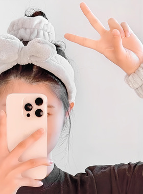 洗脸防湿三件套手腕带发带防溅水到袖口洗漱挡水防湿袖吸水手巾护