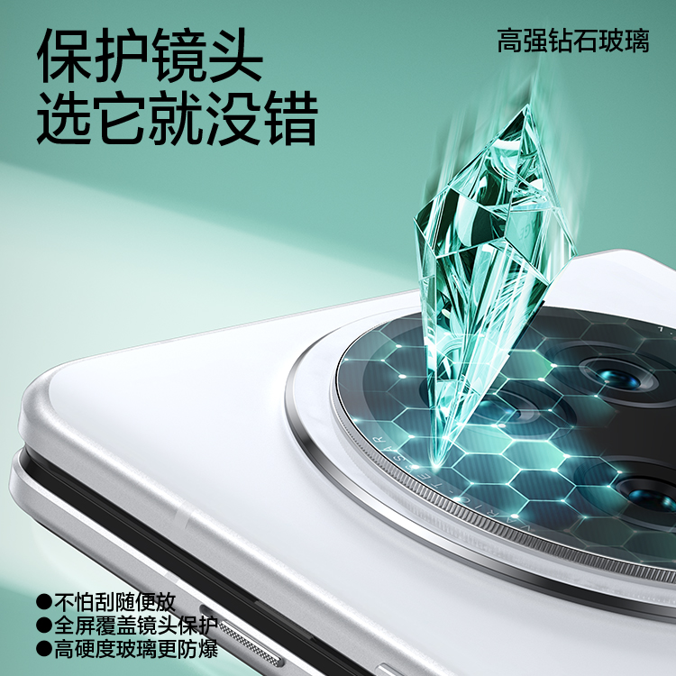 闪魔适用vivo X Fold3镜头膜Fold3手机镜头钢化膜X fold后置摄像头折叠屏vivofold3防爆抗指纹全覆盖保护贴膜 - 图2