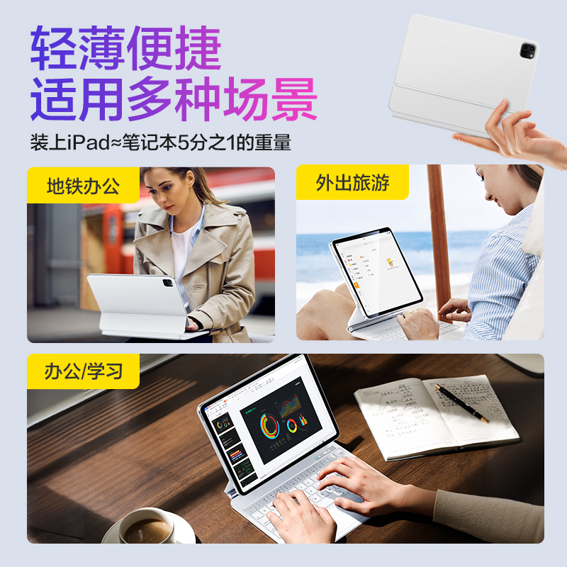 闪魔2024新款ipad妙控键盘适用蓝牙无线苹果平板电脑专用air5磁吸pro11英寸10代三12.9保护套壳mini6一体平替 - 图3