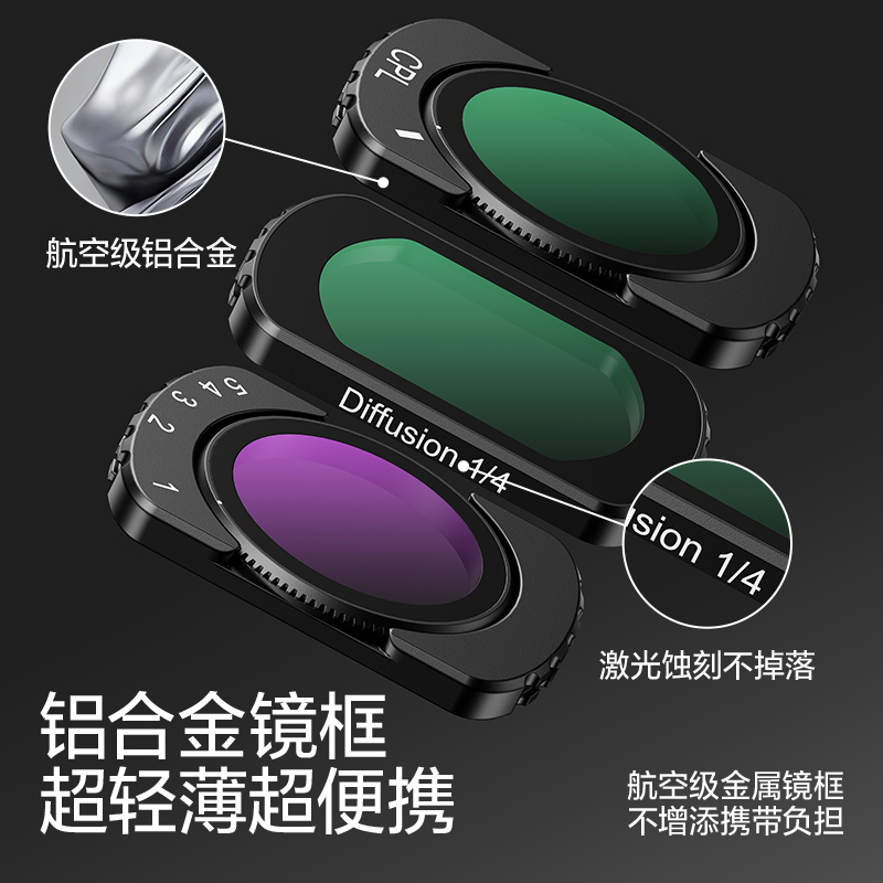 闪魔适用DJI大疆pocket3磁吸滤镜套装CPL偏振滤光镜DJI黑柔滤镜UV保护运动相机ND减光镜灵眸相机增广镜头配件 - 图3