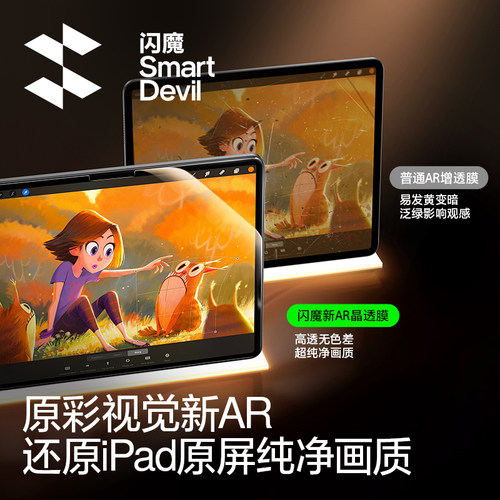 闪魔适用iPadAir8/7钢化膜AR增透2026新款Pro平板11代贴膜Mini7保护膜6/5苹果11寸屏幕第10十9全屏13屏保4六3 - 图2