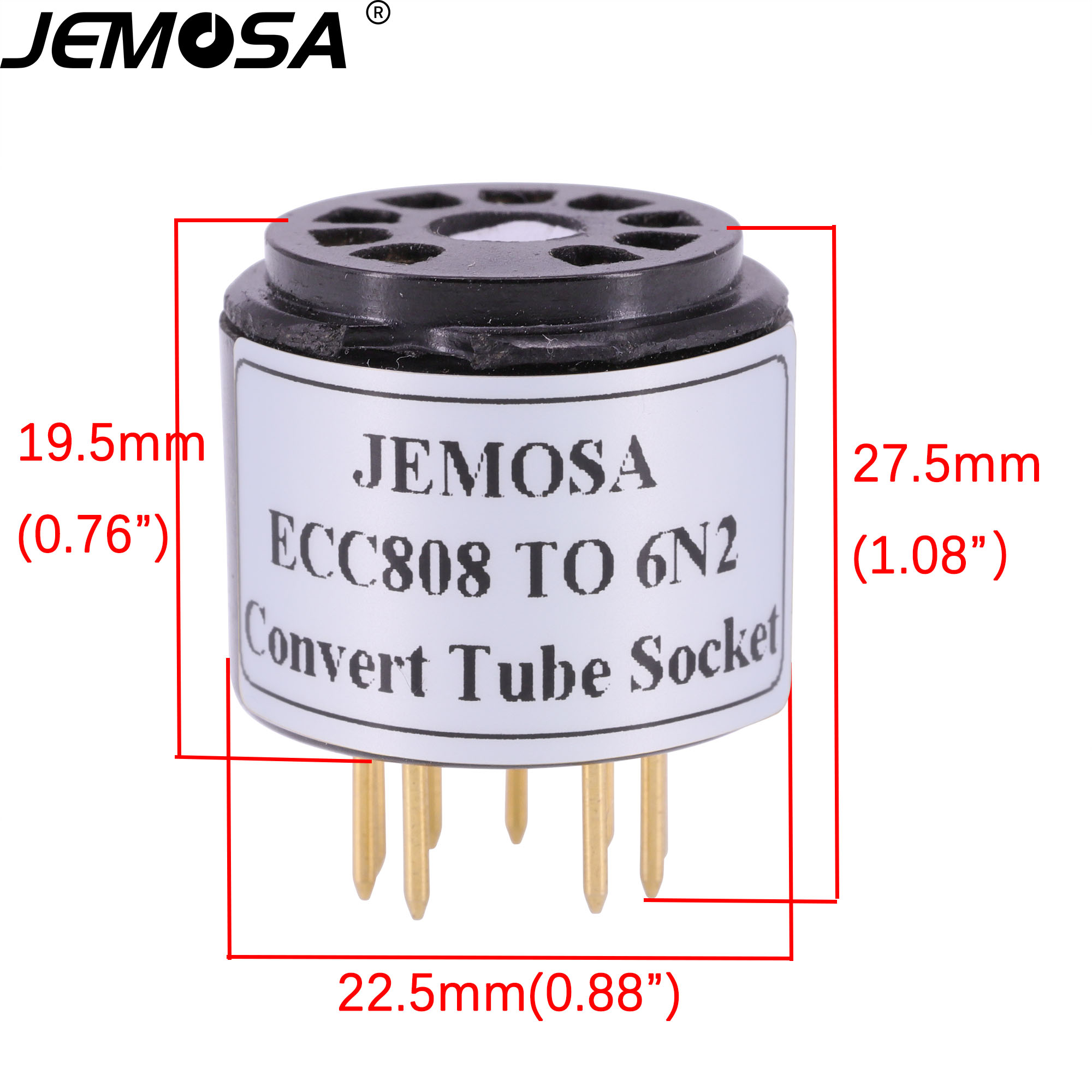 9脚电子管座 ECC808转6N2 6N6 E88CC ECC88 6922电子管转换座-图1