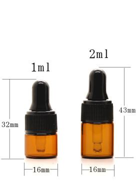 迷你滴管瓶1毫升茶色玻璃空瓶