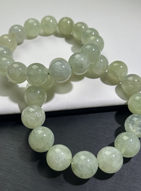 葡萄石手串玉石手串男女黑发绿色葡萄石手链金黄色葡萄石素圈