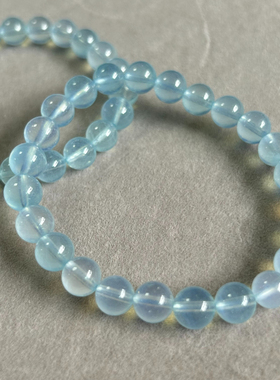 海蓝宝手链蓝色宝石蓝珠子手串男女情侣礼物魔鬼蓝海蓝宝手串