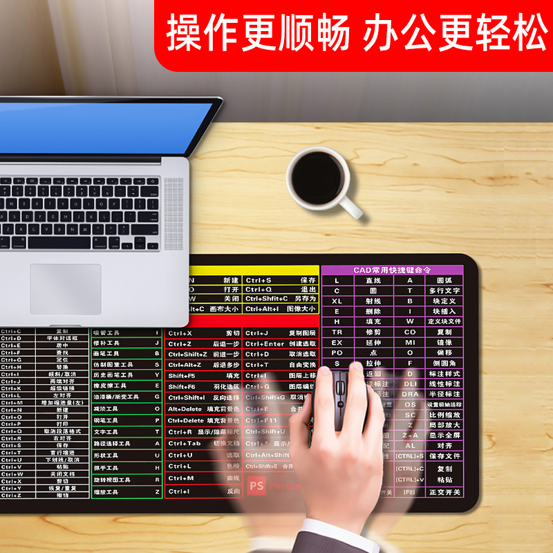 超大鼠标垫锁边快捷键大全办公家用游戏电竞女生电脑桌面键盘垫子