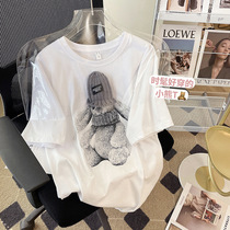 奥特莱斯大牌推荐清仓捡漏2022夏款女中长版圆领短袖恤上衣ZX5974