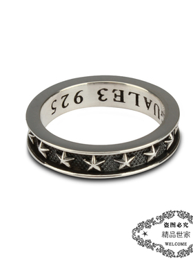 欧美五角星朋克风纯银戒指
