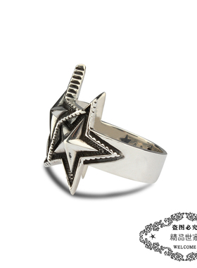 欧美风五角星戒指