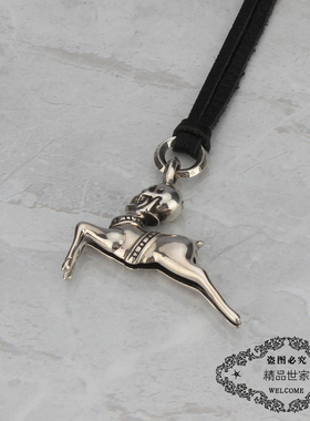骷髅项链纯银嘻哈风吊坠网红同款
