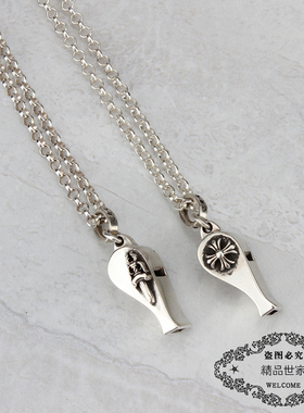 暗黑纯银哨子十字架宝剑项坠