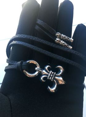 时尚风百搭复古船锚纯银童军花