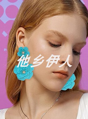 美国代购波西米亚雏菊花哑光耳环