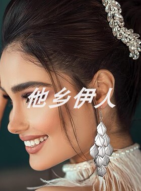 美国代购菱形亚克力花瓣吊坠耳环