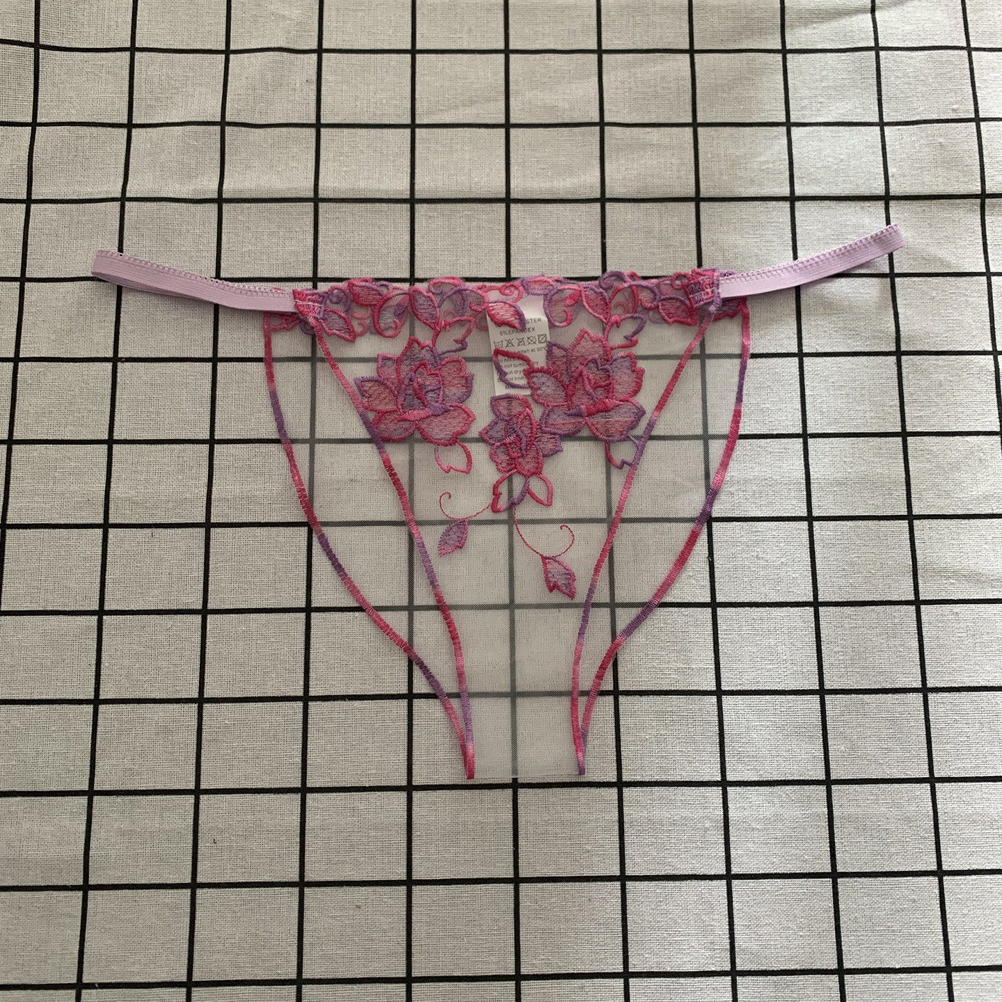 超透明女士刺绣内裤三角一根线火辣诱惑情侣欧美网纱蕾丝新款性感,淘宝优惠券,粉丝福利购,淘宝优惠卷