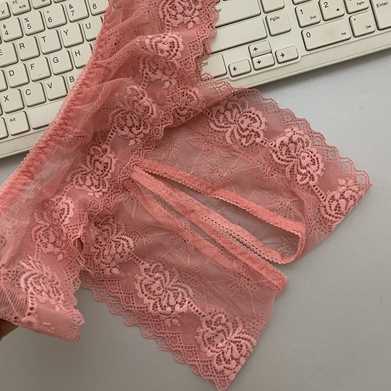 蕾丝内裤女花朵性感超火辣纯欲风丁字裤诱惑开叉柔软中腰超大码胖,淘宝优惠券,粉丝福利购,淘宝优惠卷