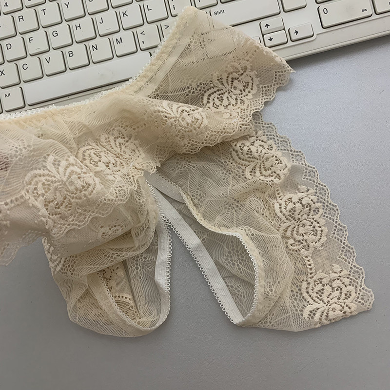 蕾丝内裤女花朵性感超火辣纯欲风丁字裤诱惑开叉柔软中腰超大码胖,淘宝优惠券,粉丝福利购,淘宝优惠卷