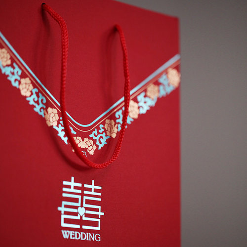 回礼袋结婚手提袋红色喜糖袋婚礼手拎袋纸袋中国风大小号礼品袋 - 图3