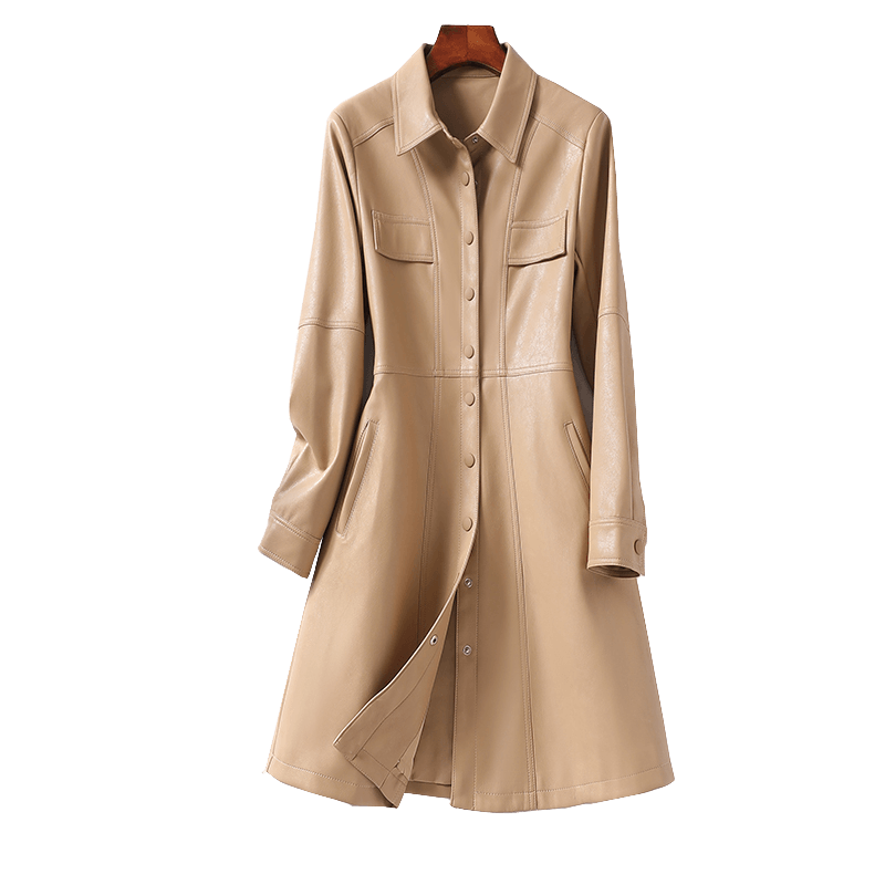 绵羊皮女皮衣中长款修身气质海宁2025年秋冬新款高级感女外套真皮,淘宝优惠券,粉丝福利购,淘宝优惠卷