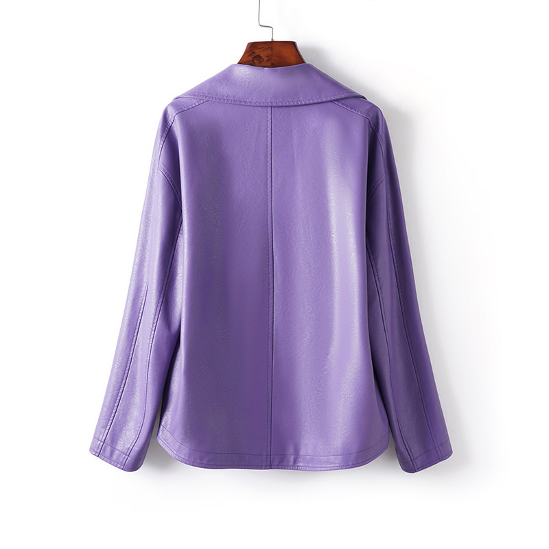 皮衣女真皮外套常规翻领双排扣韩版宽松皮夹克春秋新款海宁绵羊皮,淘宝优惠券,粉丝福利购,淘宝优惠卷