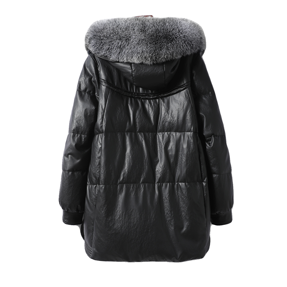 真皮衣女外套常规黑色连帽狐狸毛领白鸭绒2025新款冬绵羊皮羽绒服,淘宝优惠券,粉丝福利购,淘宝优惠卷