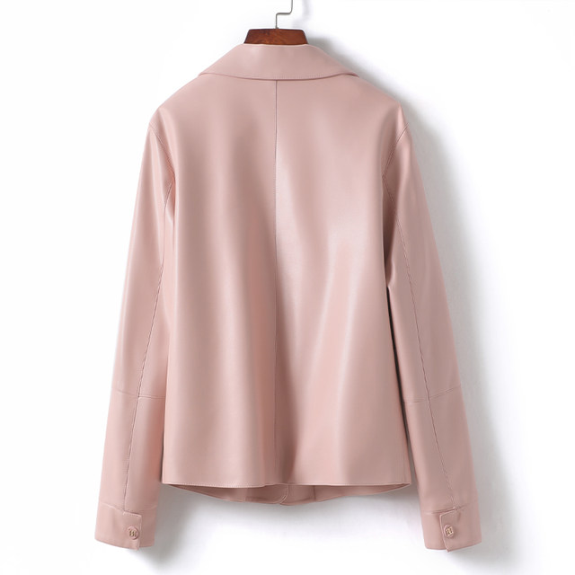 Leather jacket, juren leather short pink age-reducing Korean version commuting