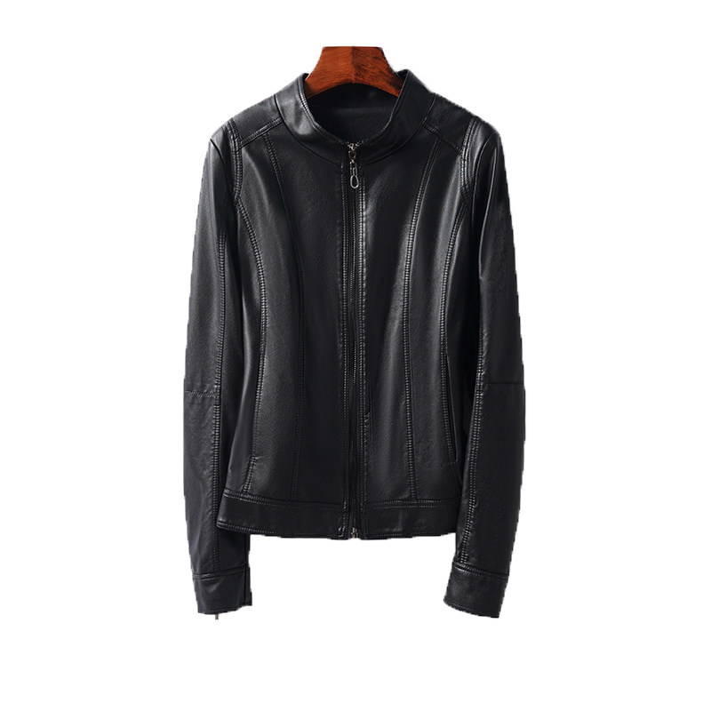 皮夹克女真皮外套短款立领黑色修身显瘦绵羊皮海宁春秋新款女皮衣,淘宝优惠券,粉丝福利购,淘宝优惠卷