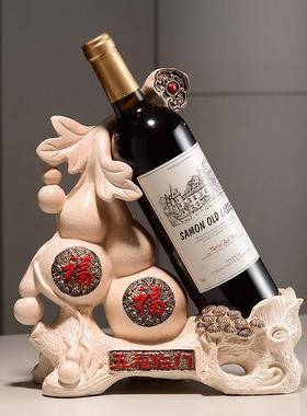 创意骏马红酒架摆件轻奢高档客厅酒柜内葡萄酒架托 托斜放装饰品