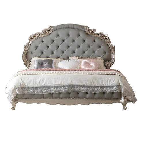 轻奢大床豪华高端家俱别墅木雕美克主卧实简欧双人床软靠欧式婚床 - 图3