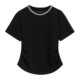 2026 ລະດູຮ້ອນໃຫມ່ commuting ແບບ versatile tops ການອອກແບບ slim beaded ຄໍຮອບ elastic ເສື້ອທີເຊີດແຂນສັ້ນສໍາລັບແມ່ຍິງ