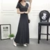 Váy ngắn tay chữ V mùa hè 2019 mới dành cho nữ phiên bản Hàn Quốc giản dị của váy chữ A rộng vừa vặn là đầm mỏng nữ mùa hè - A-Line Váy mẫu váy chữ a cho người béo A-Line Váy