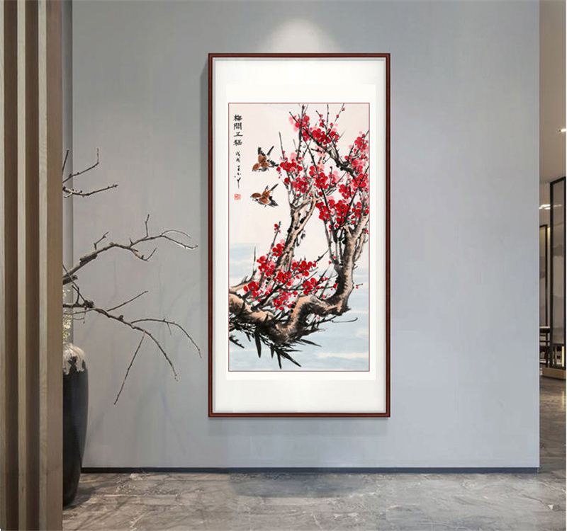 临摹新疆西藏专链王小丫国画花鸟画手绘名人字画挂画客厅玄关装饰-图3