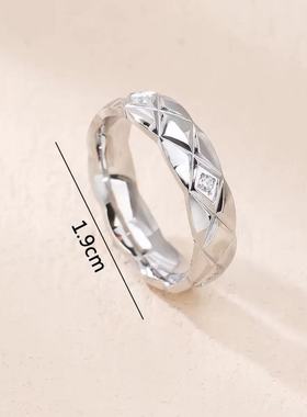 小香风菱格戒指女轻奢小众设计感高级食指戒时尚个性百搭指环