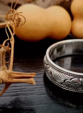 【情人节礼物-结婚礼物】抱朴111-纯手工情侣版银手镯-翔鱼