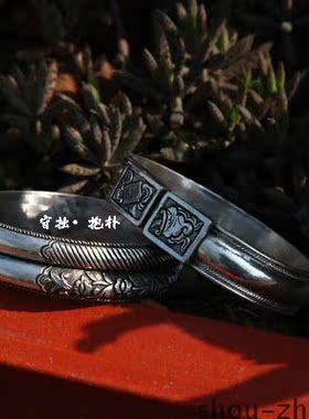 【精品】抱朴080-S999足银纯手工轨道手镯·暗八仙