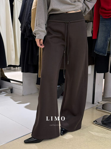 2025秋冬LIMO新款韩版加厚版加绒直筒显瘦卫裤休闲裤微喇叭长裤女 - 图2